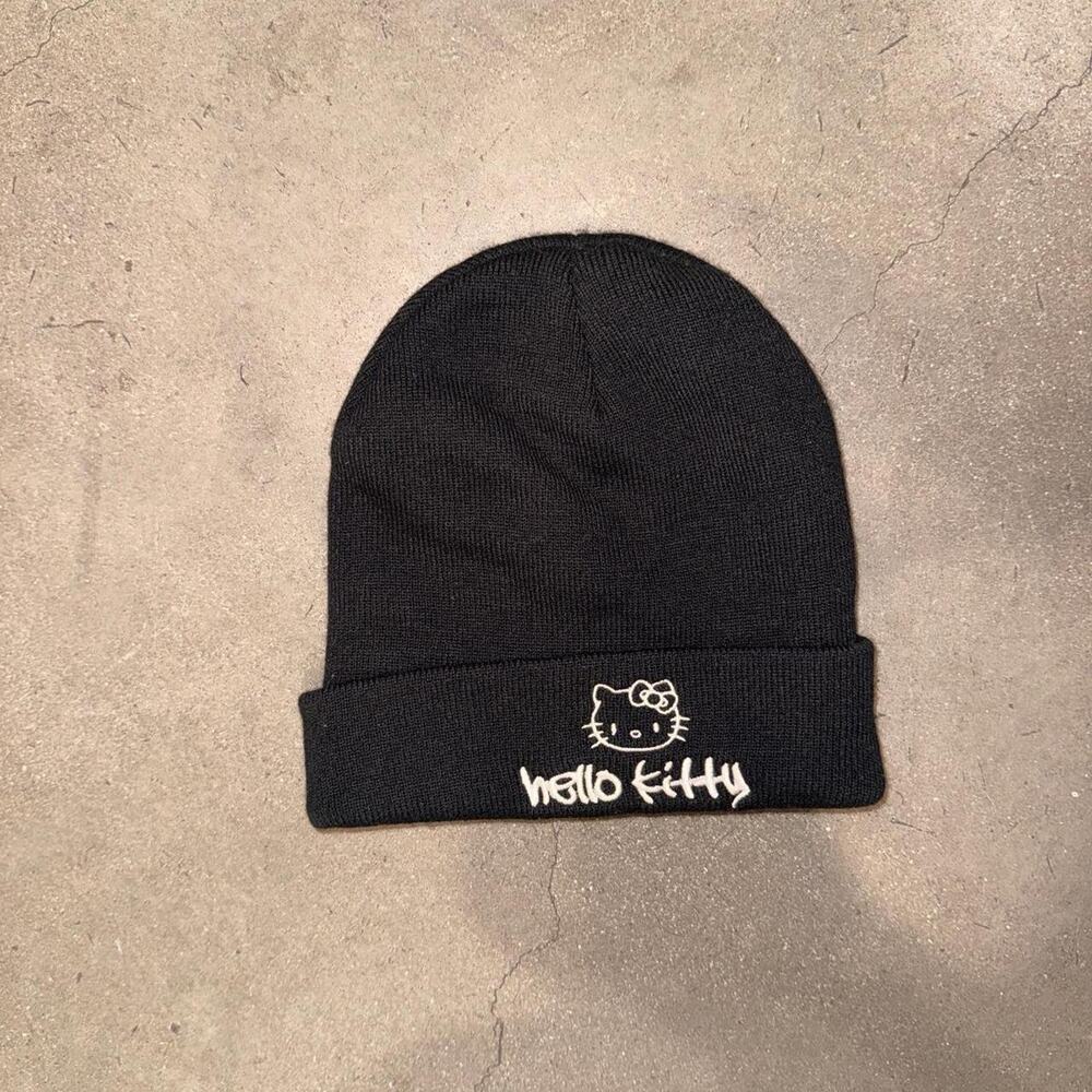 Hello kitty black beanie kawaii